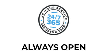 24×7×365 service — always open